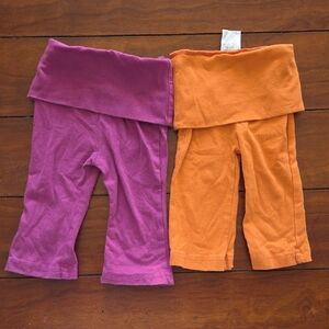 Vibrant Kids' Leggings in Purple and Orange
